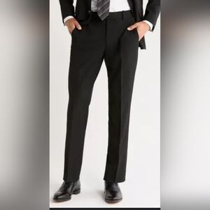 Nordstrom Rack Extra Trim Fit Black Mens Dress Pant Trouser Size 36 X 34